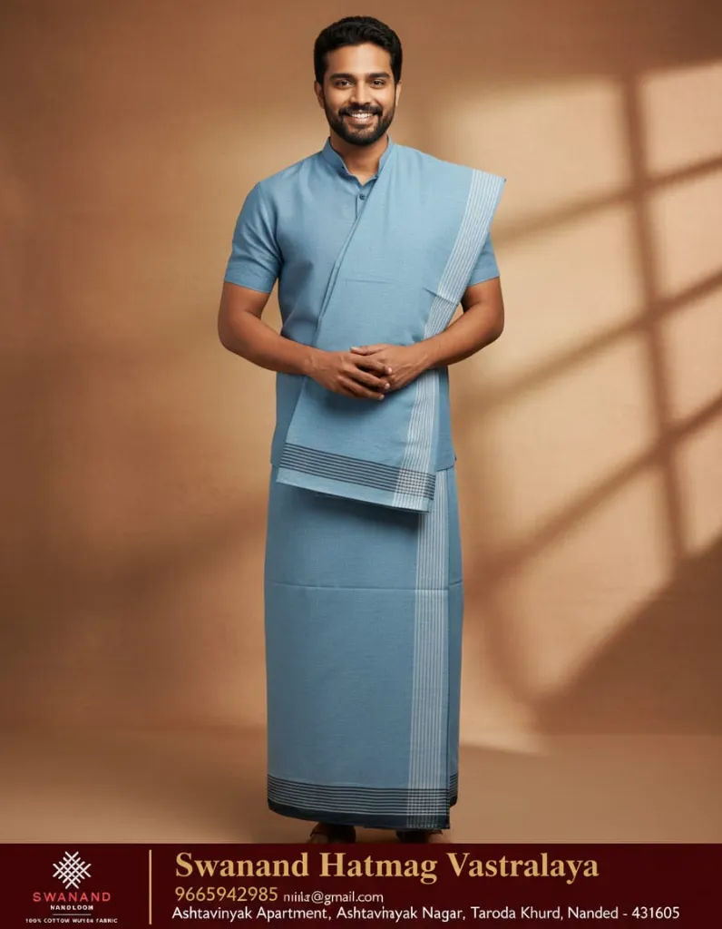 Handloom Lungi Blue 01.webp
