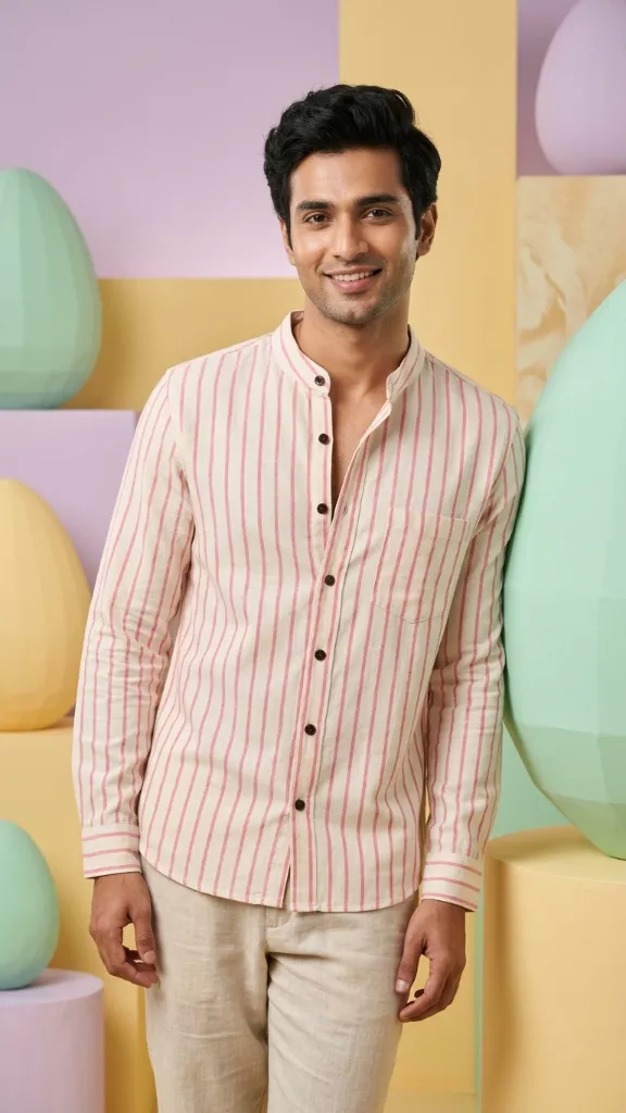 light purpal lining on offwhite Chinees Colour shirt.webp