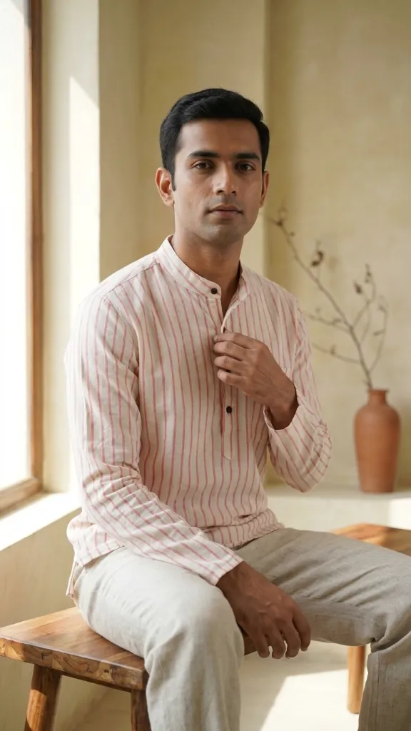 light purpal lining on offwhite Full  Kurta 30 Lenth 02.webp