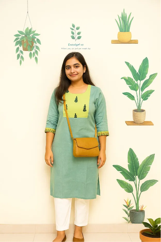 Ocean Teal Minimalist Kurta