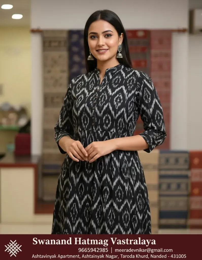 Shily Amrela Kurti Ikkat Print (Top) (XS)