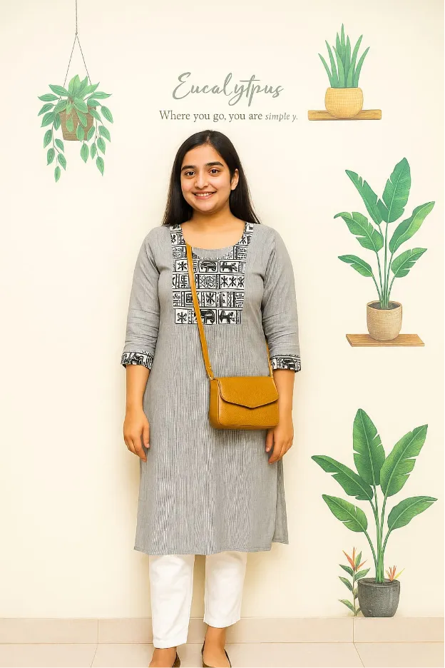 Slate Grey Artisan Kurta