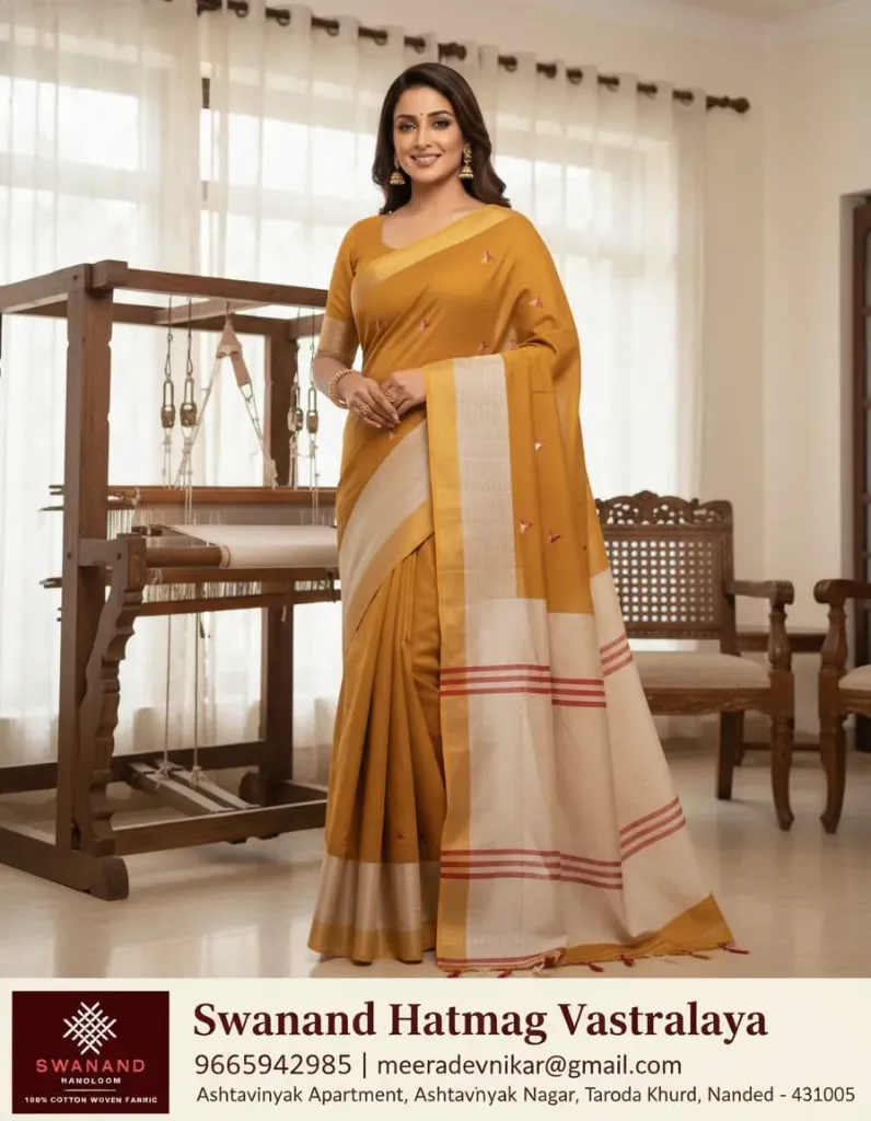 Chalcharkha Butta Saree with doby