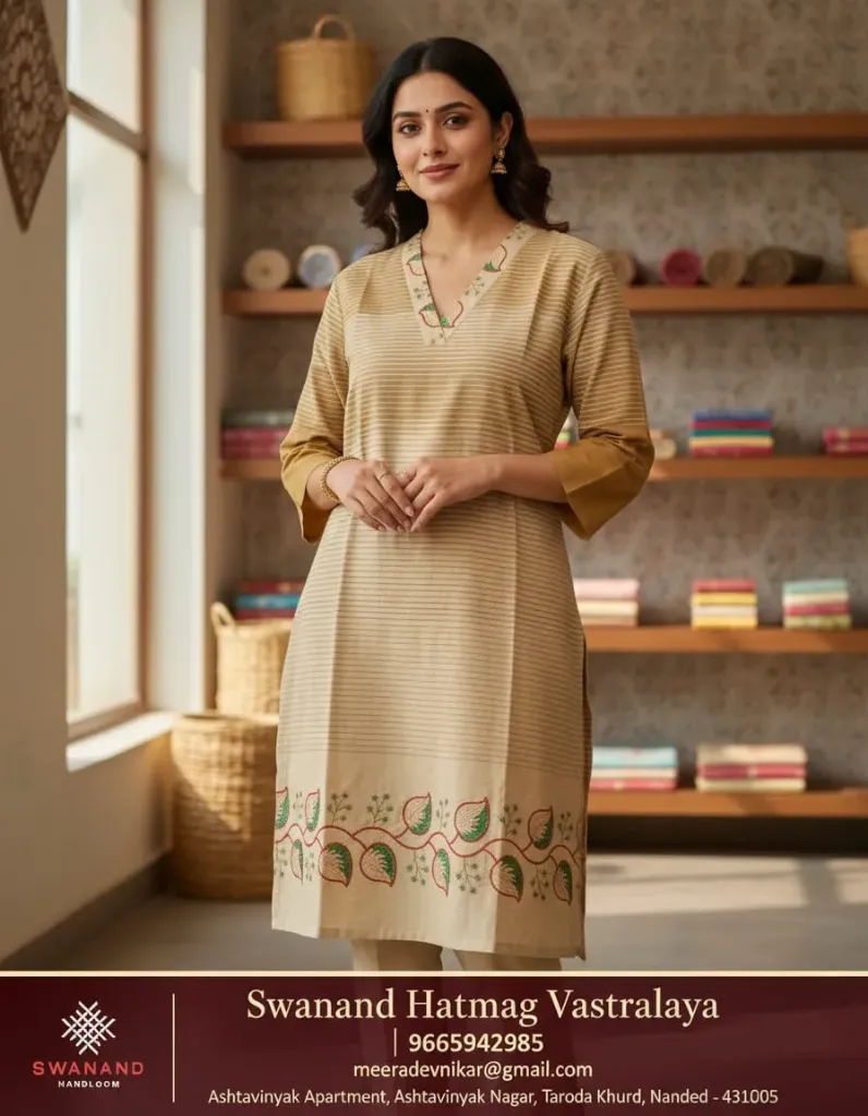 Dyaneshwari Kurti Neck Emroidary (Top) (XS)